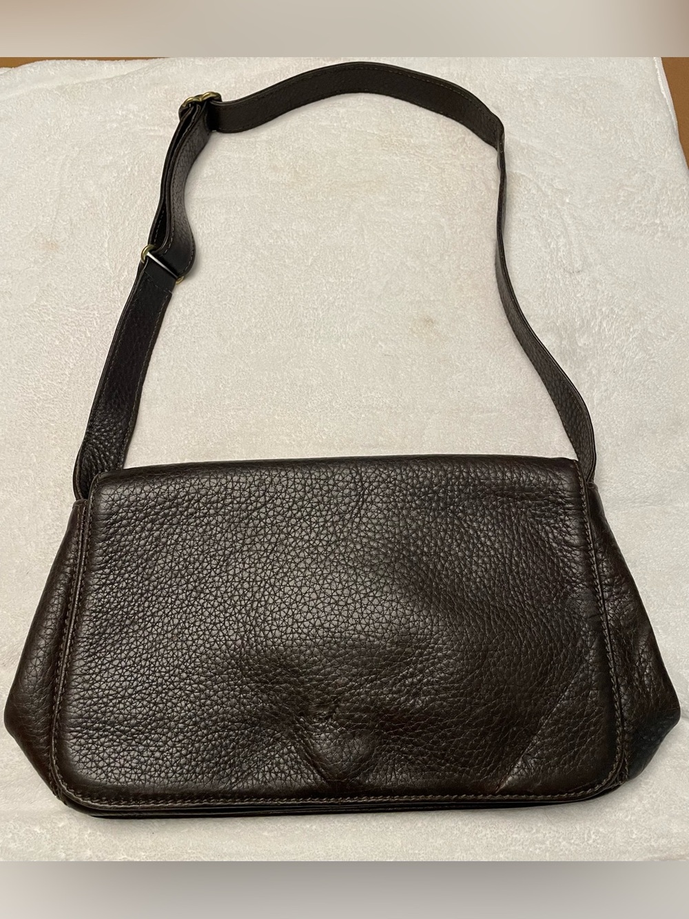 Vintage Coach Sonoma Mahogany Brown Pebbled Leather Full Flap Bag 4928.